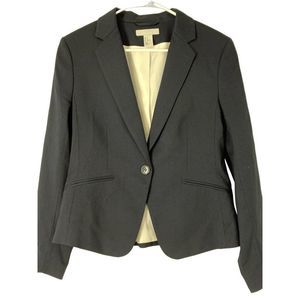 Women’s H&M navy blazer jacket size 10/12 5443 Fitted Career Jacket